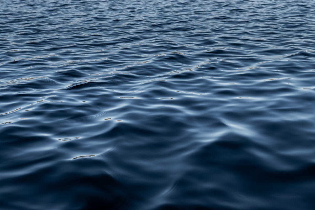 Calm rippling blue sea water surface